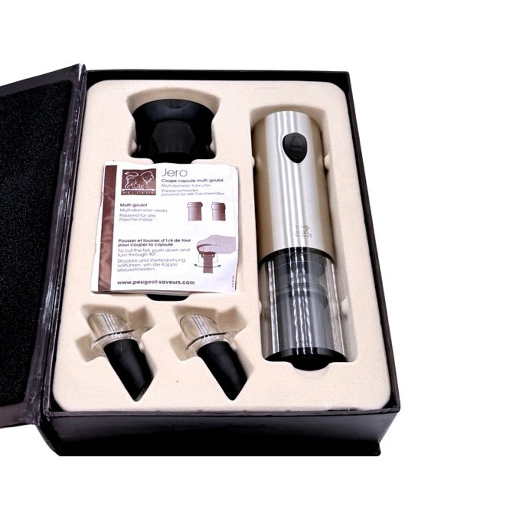 Peugeot Electric Wine Opener Set Stainless Steel w/ Box – Tested & Working
